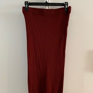 Forever21 Sweater pencil midi skirt-wine/burgundy